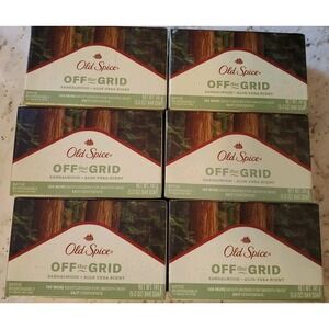 6 Old Spice Off the Grid Sandalwood + Aloe Vera Scent Bar Soap 5 oz. ea